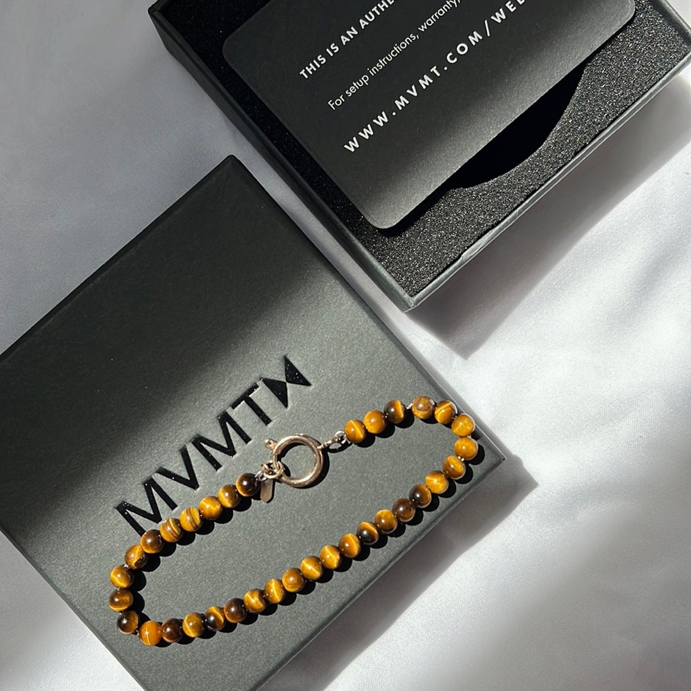 MVMT OVAL STONE BRACELET - TIGER EYE